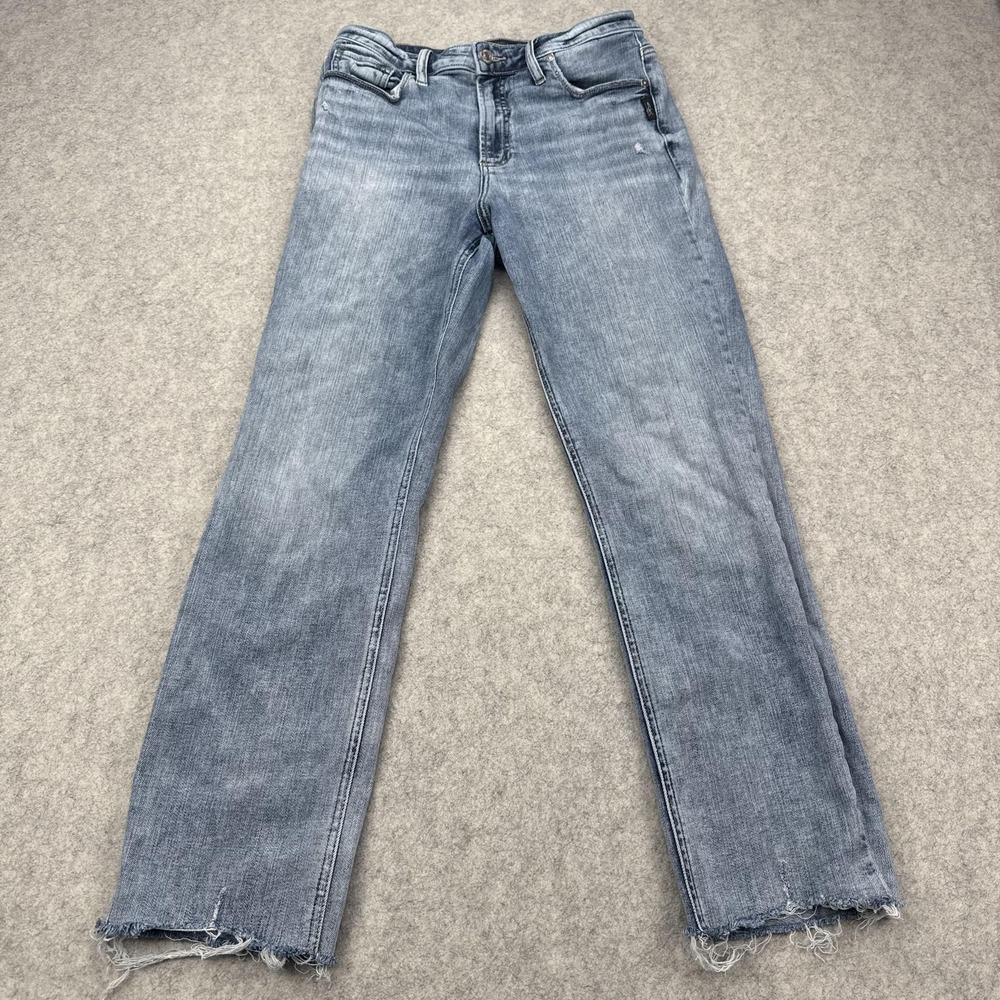 Silver Jeans Co. High Note Crop Jeans Womens W29/L27 (28x26) Blue High Rise